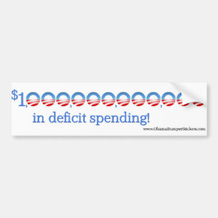 Adesivo Para Carro Anti-Obama "1 trillion na despesa de deficit "
