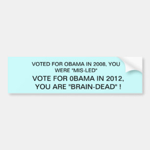 ADESIVO PARA CARRO ANTI OBAMA BUMPERSTICKER