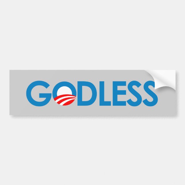 Adesivo Para Carro Anti-Obama - GODLESS (Frente)