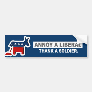 ADESIVO PARA CARRO ANTI-OBAMA- IRRITE UM LIBERAL. AGRADEÇA A UM