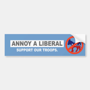 ADESIVO PARA CARRO ANTI-OBAMA- IRRITE UM LIBERAL. APOIE NOSSAS TROPAS