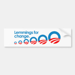 Adesivo Para Carro Anti-Obama - Lemmings para a mudança