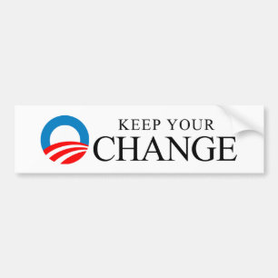 Adesivo Para Carro Anti-Obama - mantenha seu preto da mudança