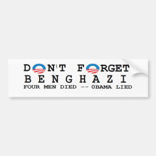 Adesivo Para Carro anti obama: Não fazem Forget/BENGHAZI. 4 MORREU