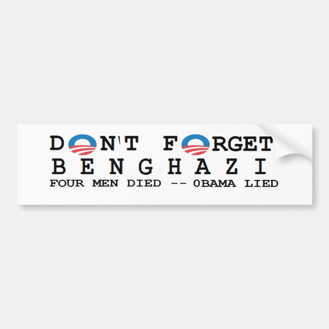 Adesivo Para Carro anti obama: Não fazem Forget/BENGHAZI. 4 MORREU (Frente)