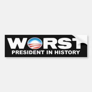Adesivo Para Carro Anti Obama - o presidente o mais mau na história