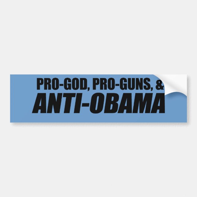 Adesivo Para Carro Anti-Obama - PRO-GOD PRO-GUNS ANTI-OBAMA (Frente)