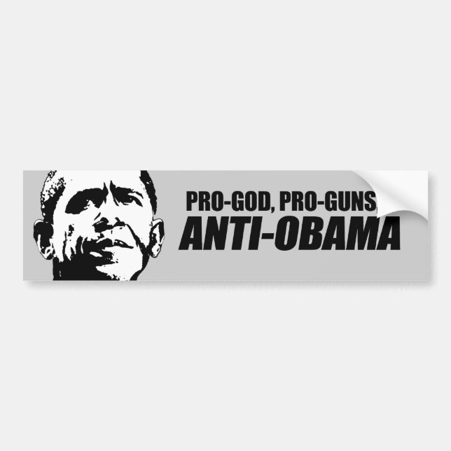 Adesivo Para Carro Anti-Obama - PRO-GOD PRO-GUNS ANTI-OBAMA (Frente)