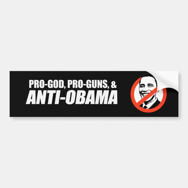 Adesivo Para Carro Anti-Obama - PRO-GOD PRO-GUNS ANTI-OBAMA Bumpersti (Frente)