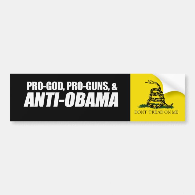 Adesivo Para Carro Anti-Obama - PRO-GOD PRO-GUNS ANTI-OBAMA Bumpersti (Frente)