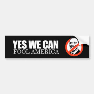 ADESIVO PARA CARRO ANTI-OBAMA- SIM NÓS PODEMOS ENGANAR AMÉRICA