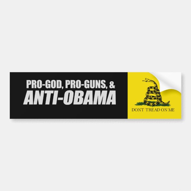 Adesivo Para Carro Anti-Obama - t-shirt de PRO-GOD PRO-GUNS (Frente)