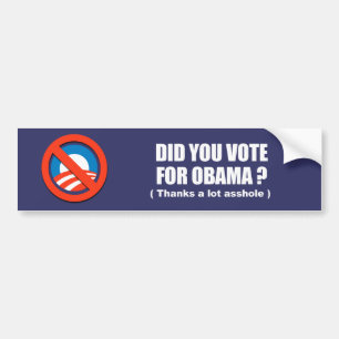 Adesivo Para Carro Anti-Obama - você votou para obama - obrigados