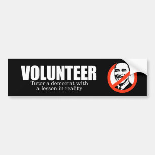 Adesivo Para Carro ANTI-OBAMA- voluntário - Tutor uma democrata
