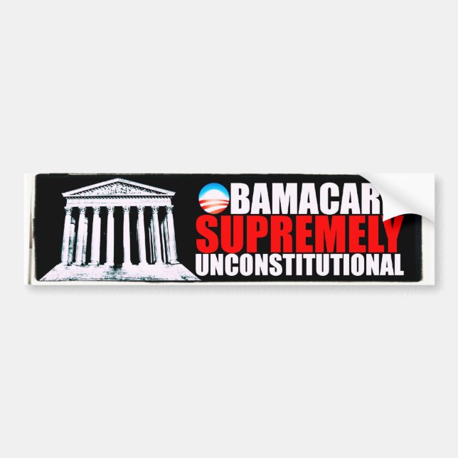 Adesivo Para Carro Anti ObamaCare - suprema inconstitucional (Frente)