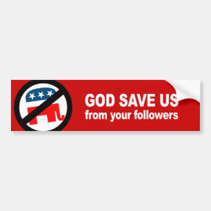 Adesivo Para Carro Anti republicano - o deus salvar nos de seus