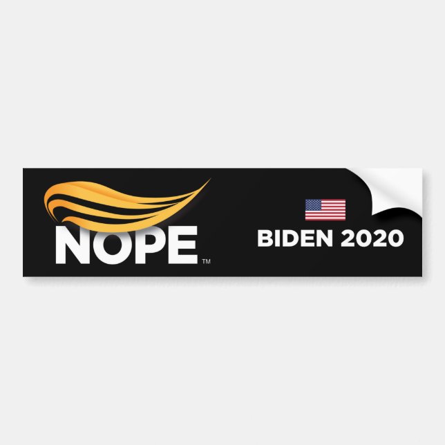 Adesivo Para Carro Anti-Trump, Trump Nope, Biden 2020 (Frente)