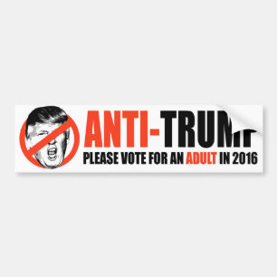 Adesivo Para Carro ANTI-TRUMP - Vote por favor para um adulto - .png