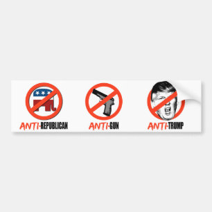 Adesivo Para Carro Anti-Trunfo da Anti-Arma do anti republicano -