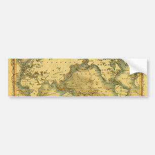 Adesivo Para Carro Antigo Mapa Mundial Antiquado