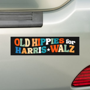 Adesivo Para Carro Antigos Hippies para Kamala Harris Walz 2024