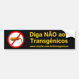 Adesivo Para Carro Aos Transgênicos de Diga NÃO