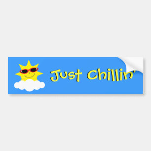 Adesivo Para Carro Apenas Chillin Sun com óculos de sol