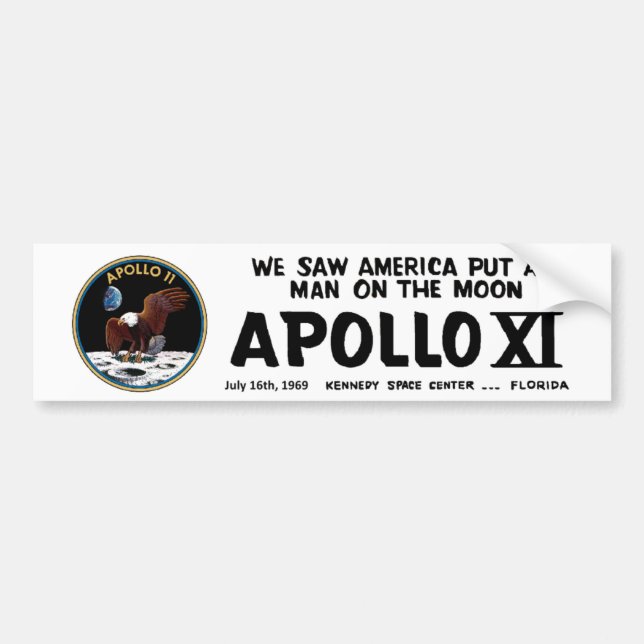 ADESIVO PARA CARRO APOLLO 11 DESEMBARQUE DE LUA (Frente)