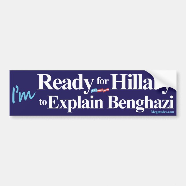 Adesivo Para Carro Apronte para que Hillary explique Benghazi (Frente)