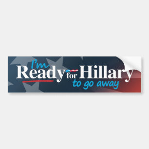 Adesivo Para Carro Apronte para que Hillary vá afastado - branco -