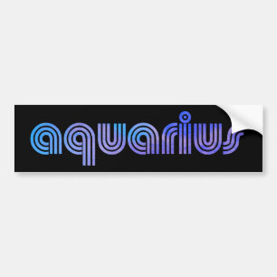 Adesivo Para Carro Aquarius Retro Zodiac Star Sign Birthday  Bumper S