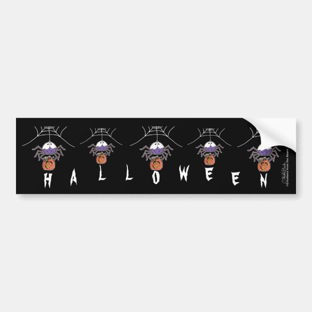 Adesivo Para Carro Aranha com Jack-O-Lanterna (Frente)