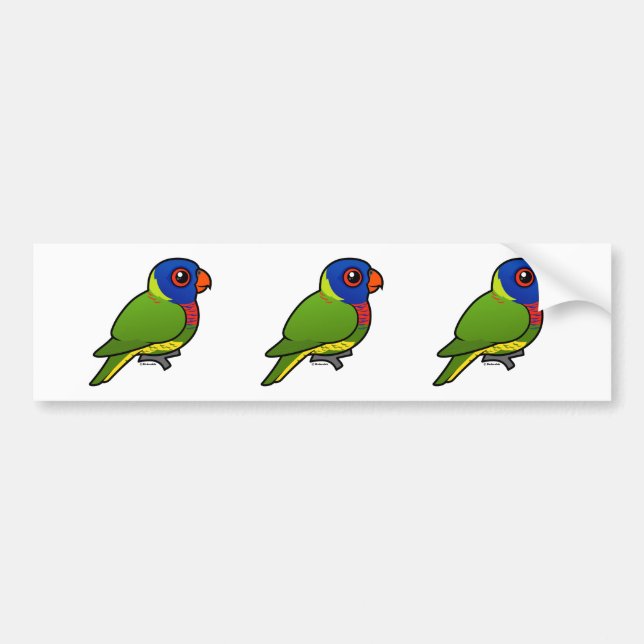 Adesivo Para Carro Arco-íris Lorikeet de Birdorable (Frente)