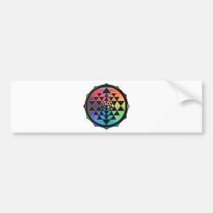 Adesivo Para Carro Arco-íris Sri Yantra para a prosperidade & o amor