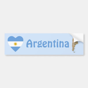 Adesivo Para Carro Argentina Flag Heart + Map Bumper Sticker