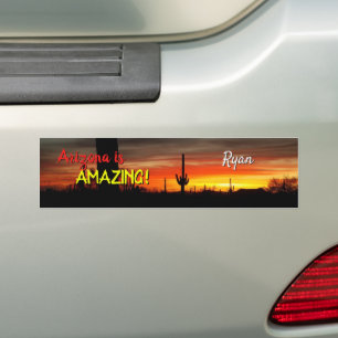Adesivo Para Carro "Arizona é incrível!" Cactus Sonoran