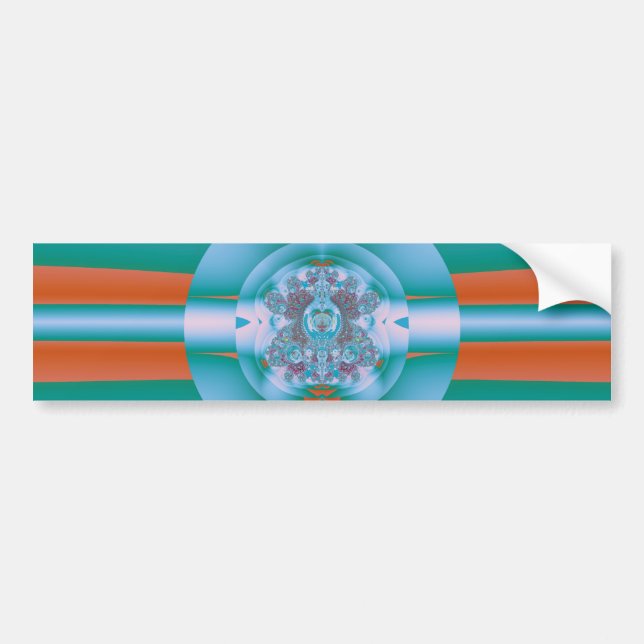 Adesivo Para Carro Arte Abstrato Coral Aquático Futurista Retrô (Frente)
