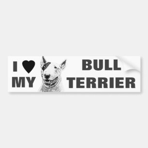 Adesivo Para Carro Arte bonito do cão de bull terrier