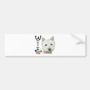 Adesivo Para Carro Arte bonito do cão e da pata de Westie