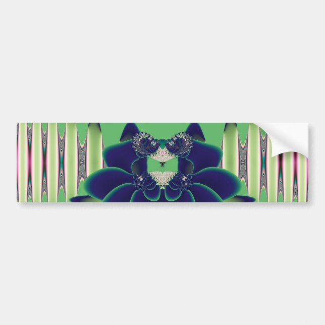 Adesivo Para Carro Arte Botânica Fractal Lótus Teal Escuro (Frente)