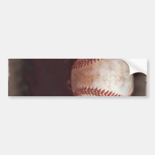 Adesivo Para Carro Arte de Beisebol em Sepia Estilo Vintage
