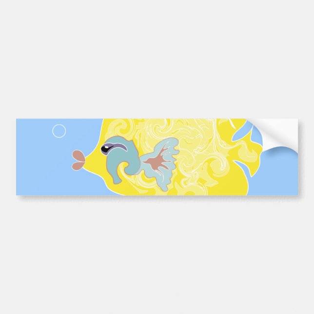 Adesivo Para Carro Arte de Peixes Tropicais Caprichosos do Oceano (Frente)