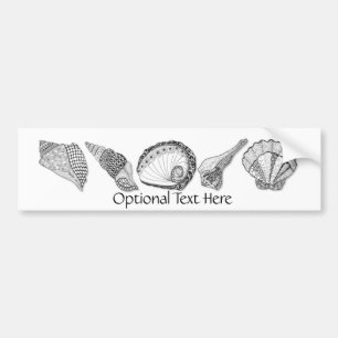 Adesivo Para Carro Arte de Seashell Preta e Branca