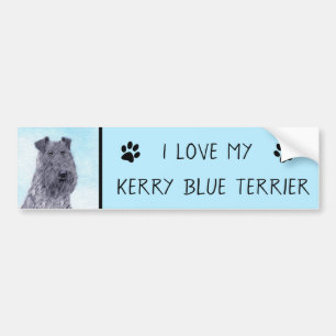 Adesivo Para Carro Arte original de cachorro caipira azul Kerry Terri