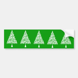 Adesivo Para Carro Árvore de Natal Branco Skully