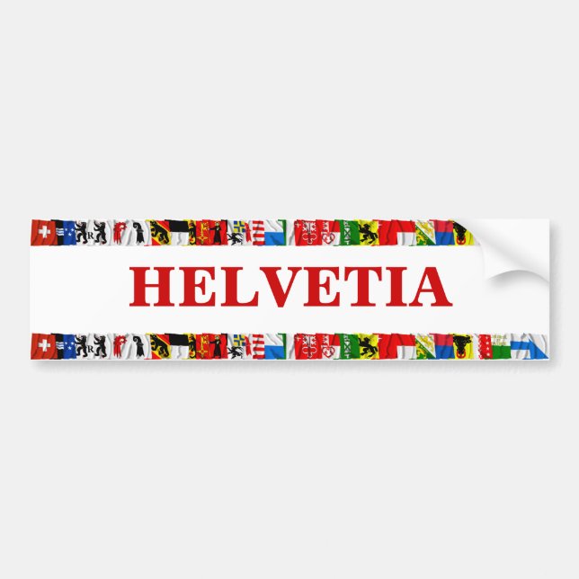 Adesivo Para Carro As bandeiras dos cantões da suiça, Latin (Frente)