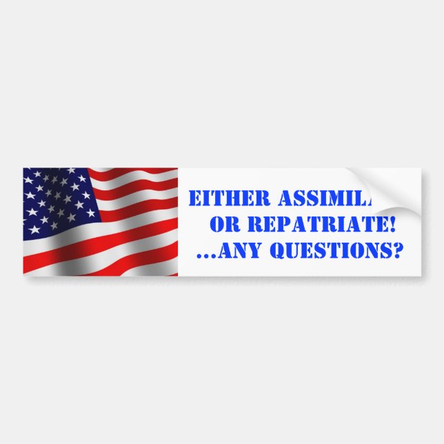 Adesivo Para Carro Assimile ou repatrie (Frente)