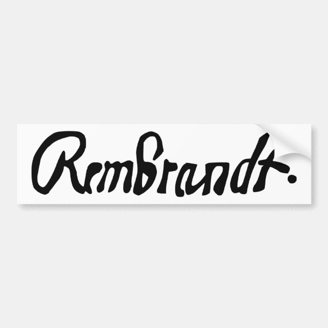 Adesivo Para Carro Assinado por Rembrandt Bumper Sticker (Frente)