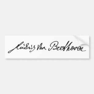 Adesivo Para Carro Assinatura do músico Ludwig van Beethoven