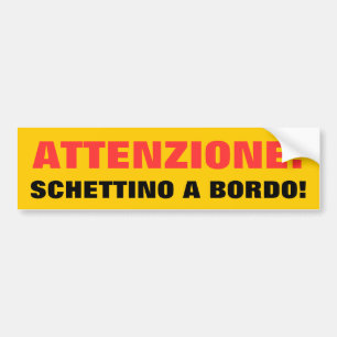 ADESIVO PARA CARRO ATTENZIONE: SCHETTINO A BORDO!